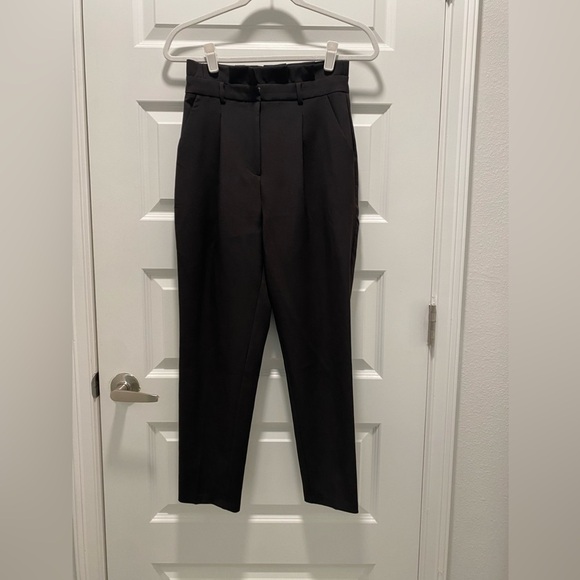 Etiquette Boutique Paperbag High Rise Stretch Rayon Pants Small Ankle Long - Picture 1 of 10